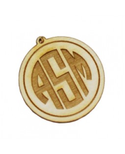 3 Harfli Monogram Yazılı Ahşap Kolye