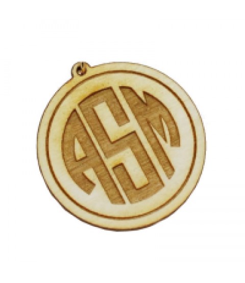 3 Harfli Monogram Yazılı Ahşap Kolye