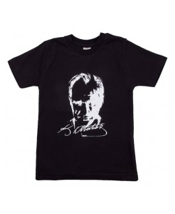 Atatürk Desenli Siyah Tshirt (Çocuk)