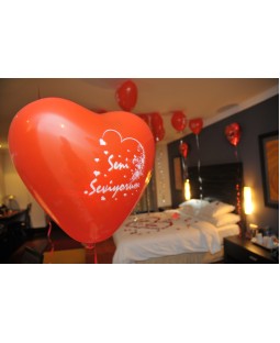 Seni Seviyorum Yazılı 10&prime;lu Kalp Balon