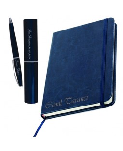 Kişiye Özel Defter ve Kalem Seti - Lacivert